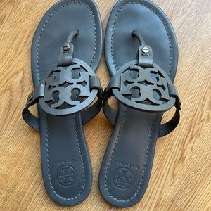 Tory Burch Miller dark gray sandal. Size 8.5